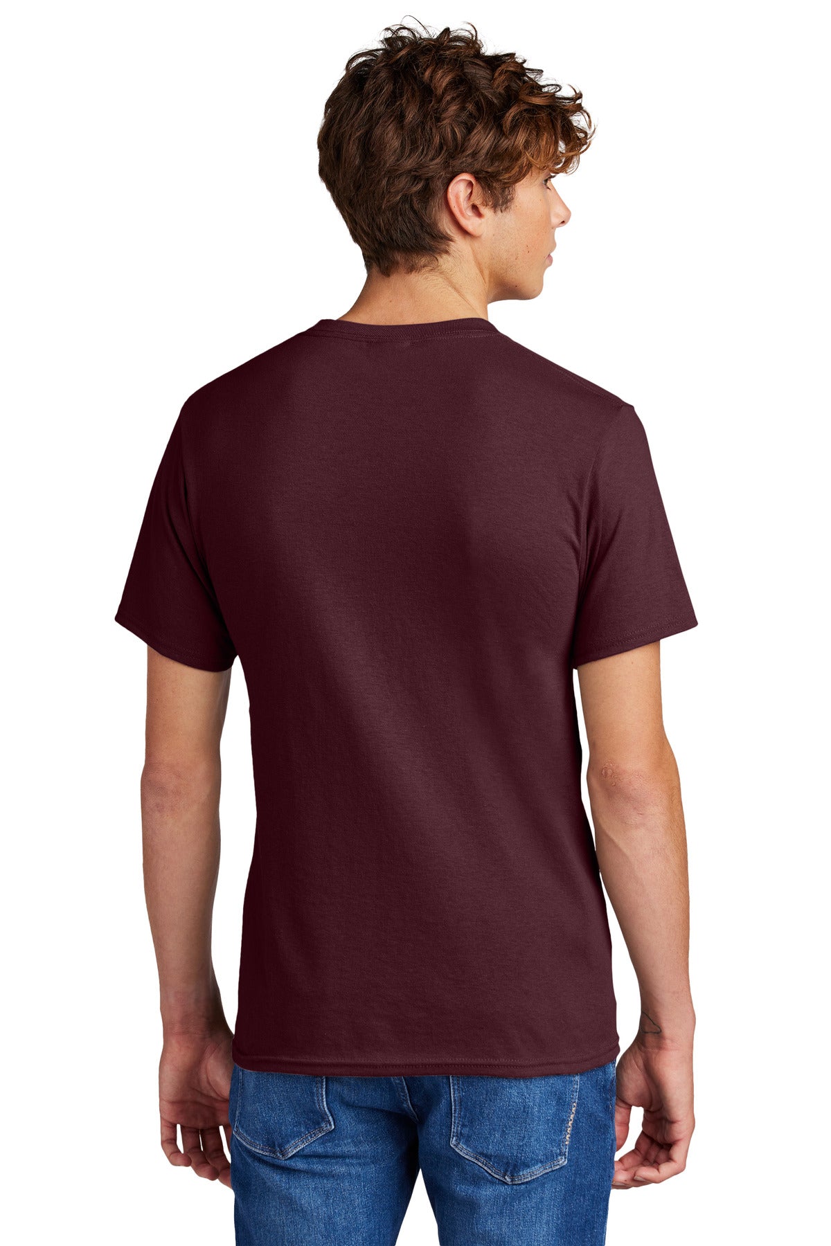 Custom Embroidered Port & Company - Core Blend Tee. PC55,Athletic Maroon
