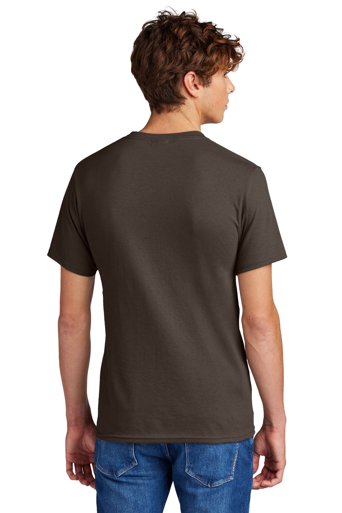 Custom Embroidered Port & Company - Core Blend Tee. PC55,Brown