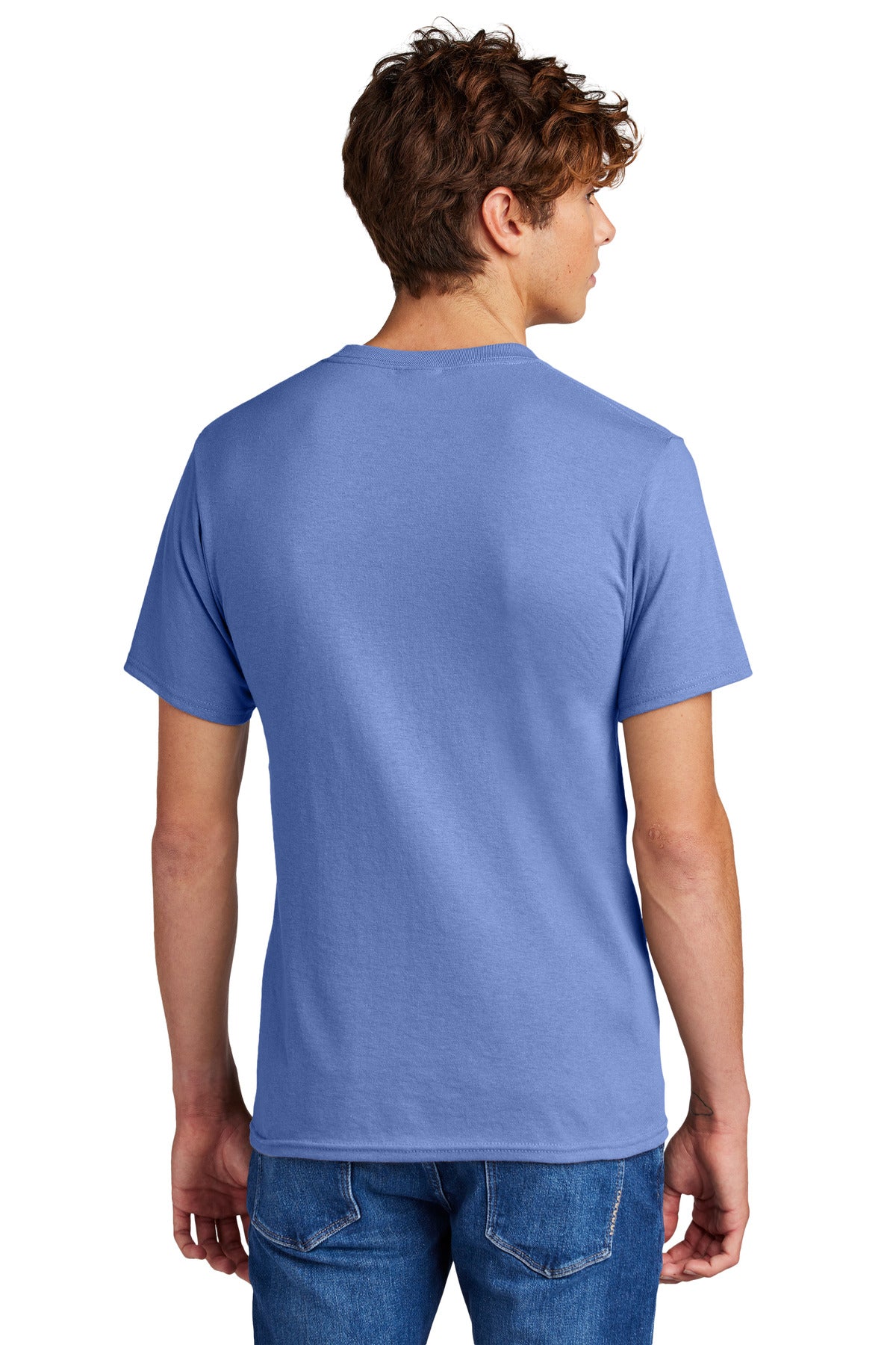 Custom Embroidered Port & Company - Core Blend Tee. PC55,Carolina Blue
