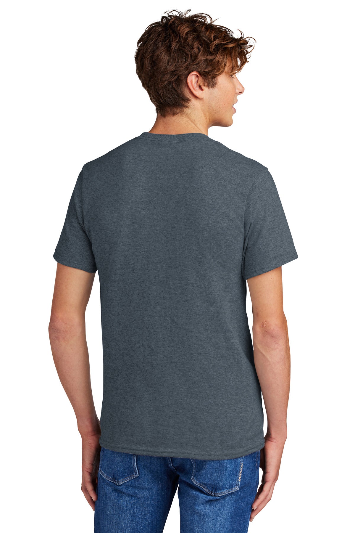 Custom Embroidered Port & Company - Core Blend Tee. PC55,Heather Navy