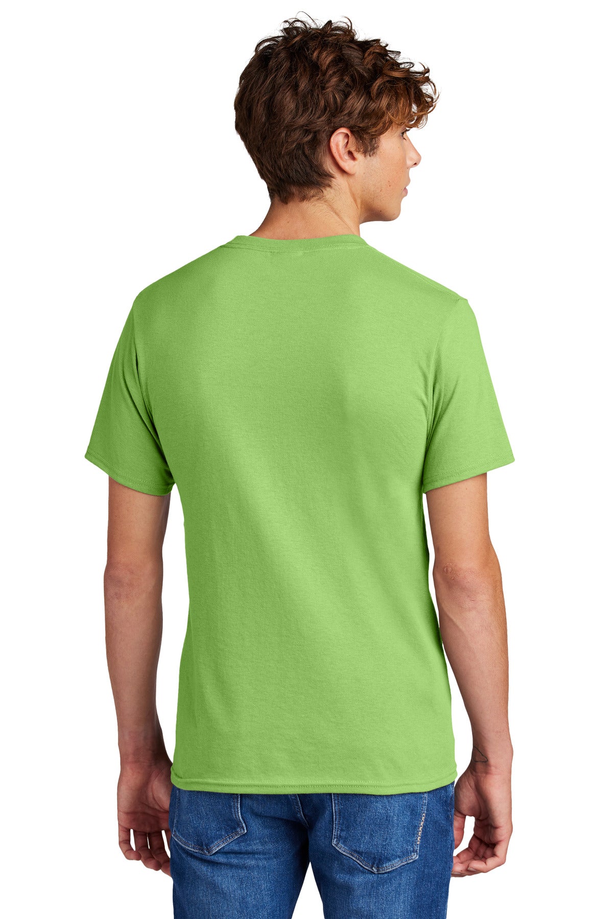Custom Embroidered Port & Company - Core Blend Tee. PC55,Lime