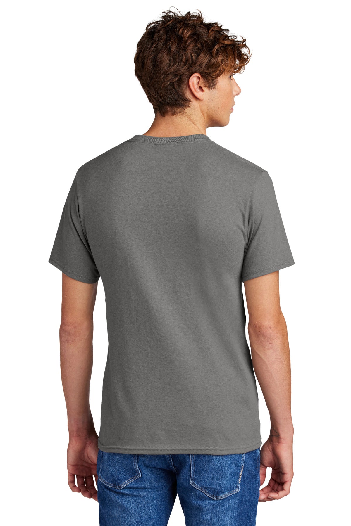Custom Embroidered Port & Company - Core Blend Tee. PC55,Medium Grey