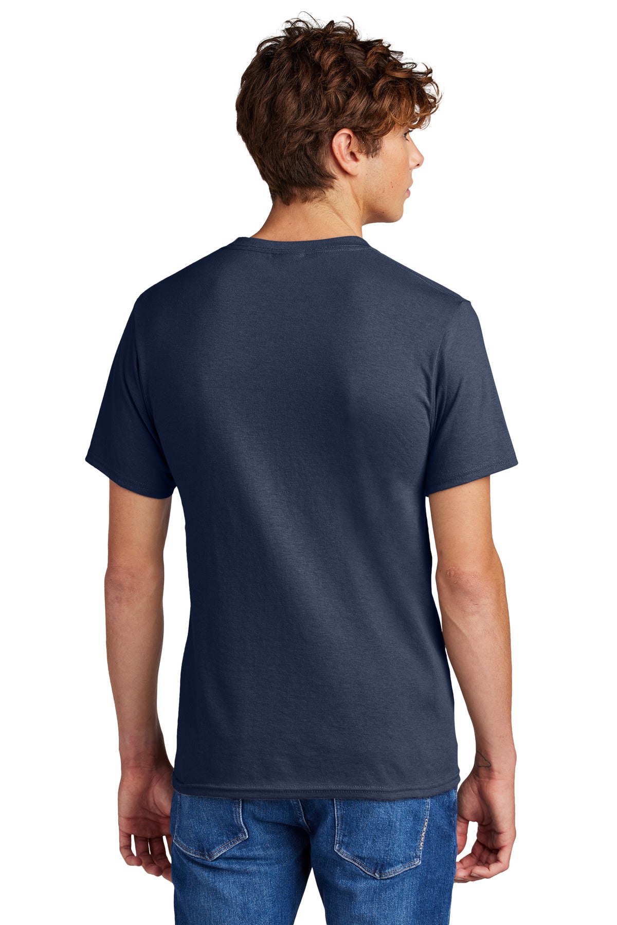 Custom Embroidered Port & Company - Core Blend Tee. PC55,Navy