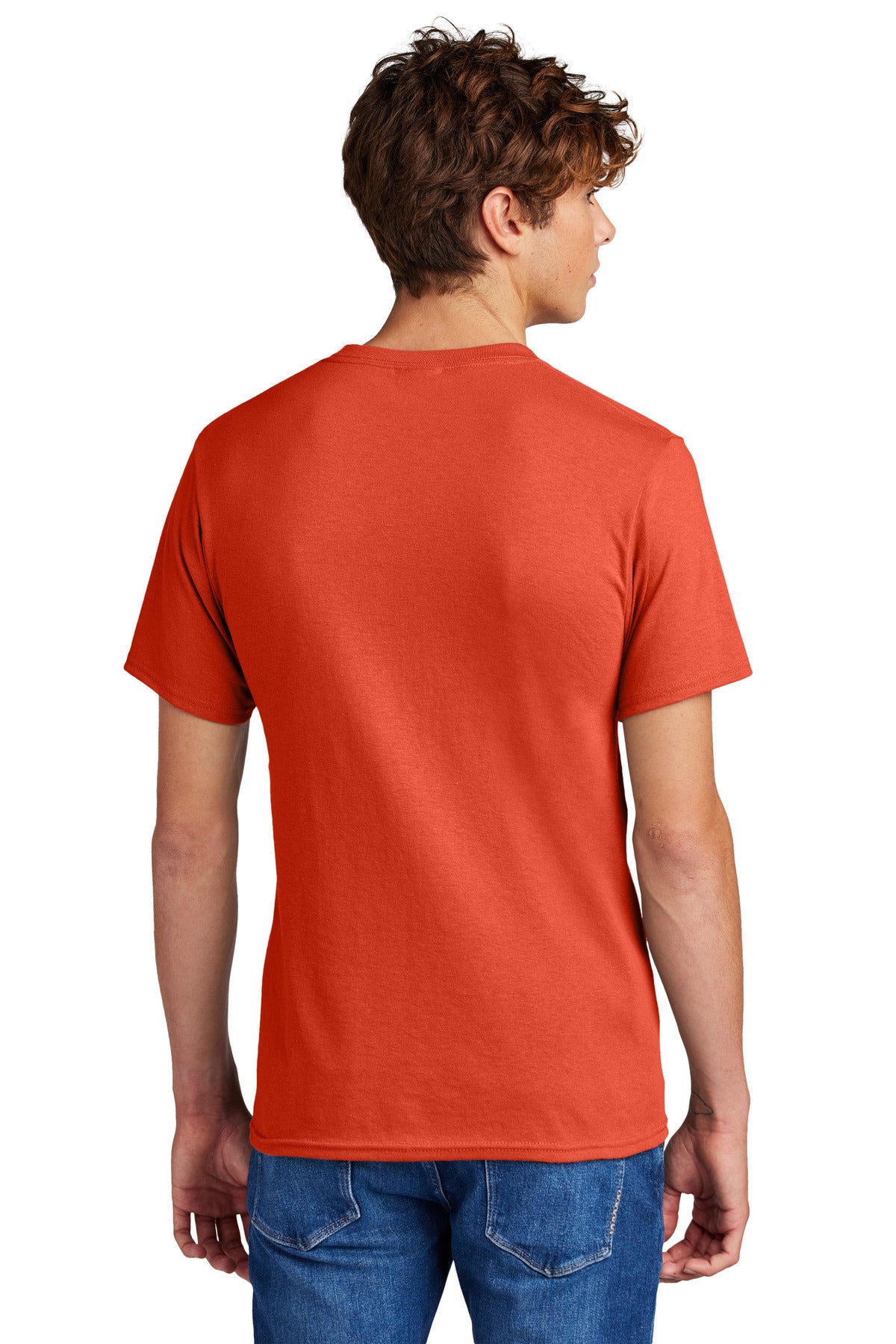 Custom Embroidered Port & Company - Core Blend Tee. PC55,Orange