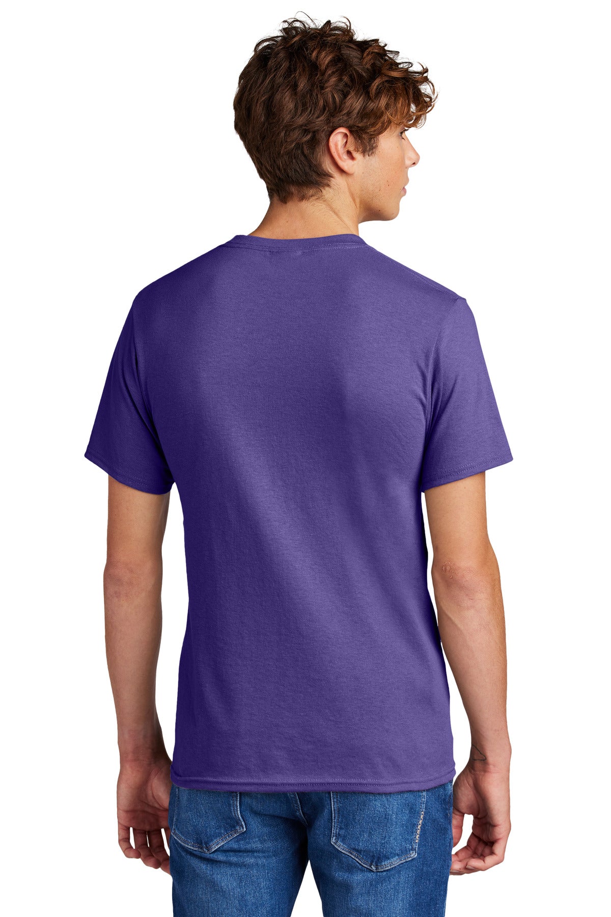 Custom Embroidered Port & Company - Core Blend Tee. PC55,Purple