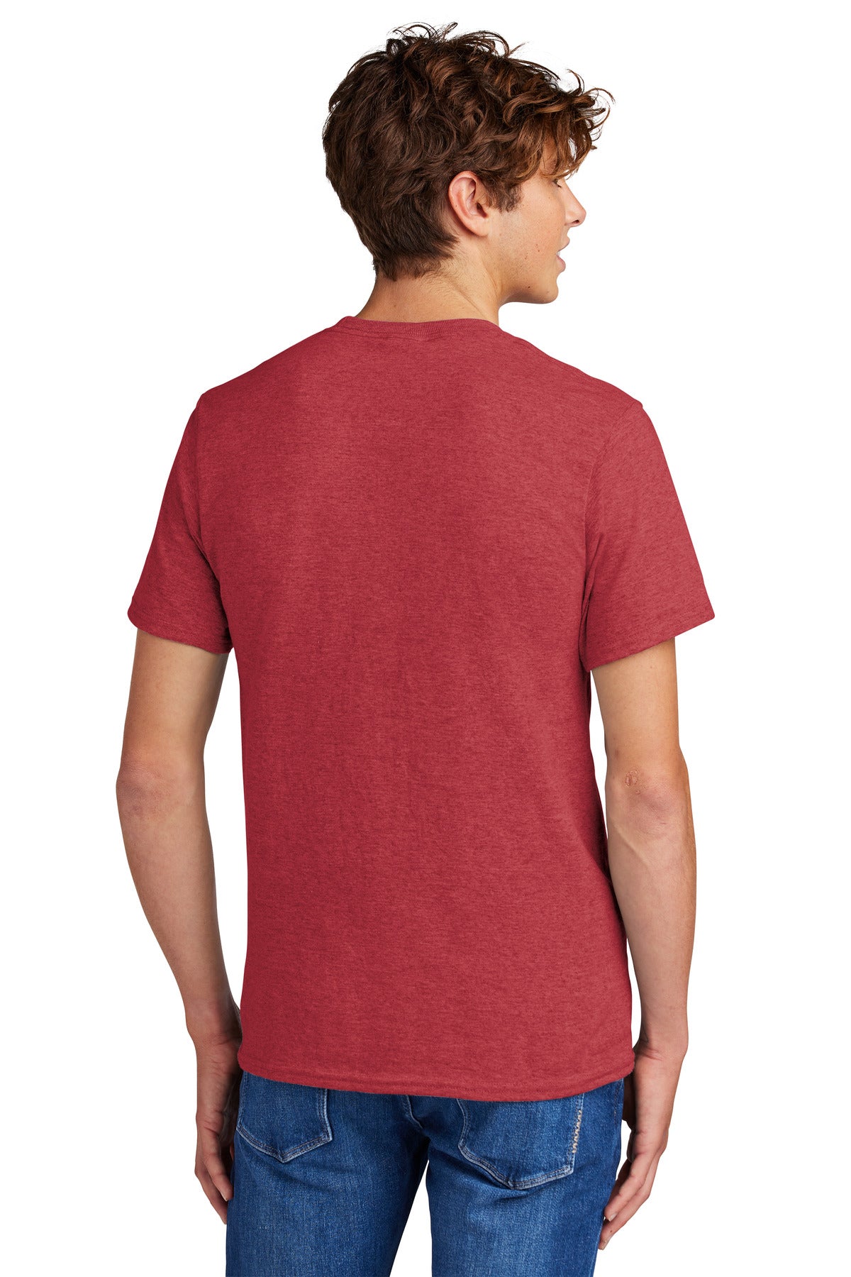 Custom Embroidered Port & Company - Core Blend Tee. PC55,Heather Red