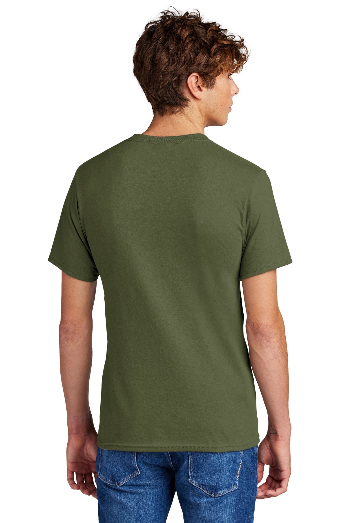 Custom Embroidered Port & Company - Core Blend Tee. PC55,Olive Drab Green
