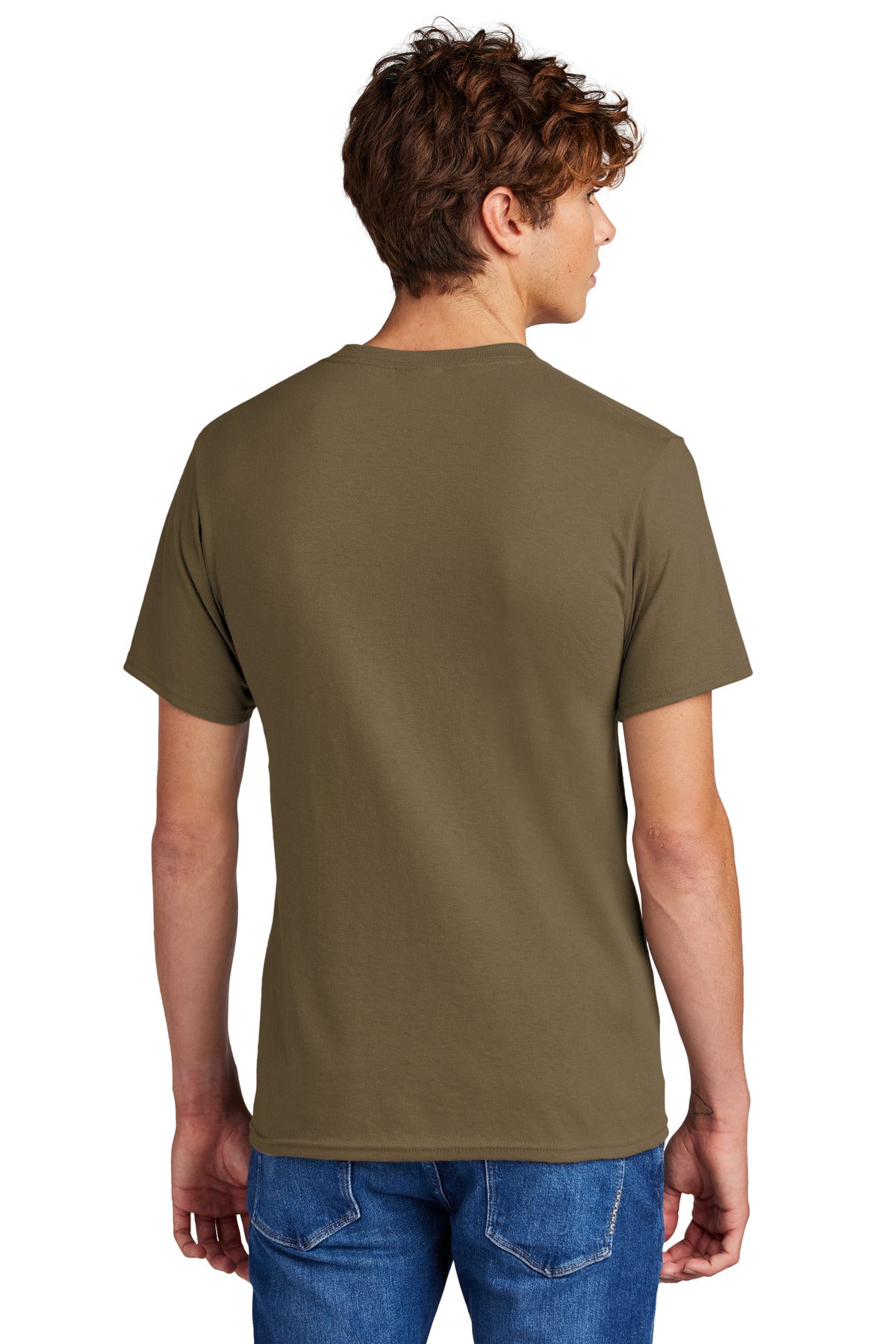 Custom Embroidered Port & Company - Core Blend Tee. PC55,Woodland Brown