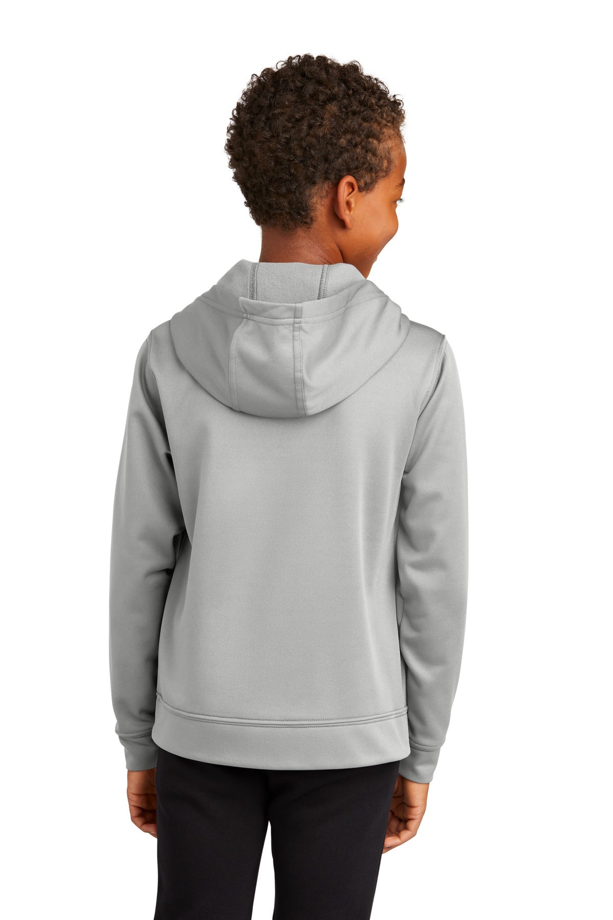 Custom Embroidered Port & CompanyYouth Performance Fleece Pullover Hooded Sweatshirt. PC590YH,Silver