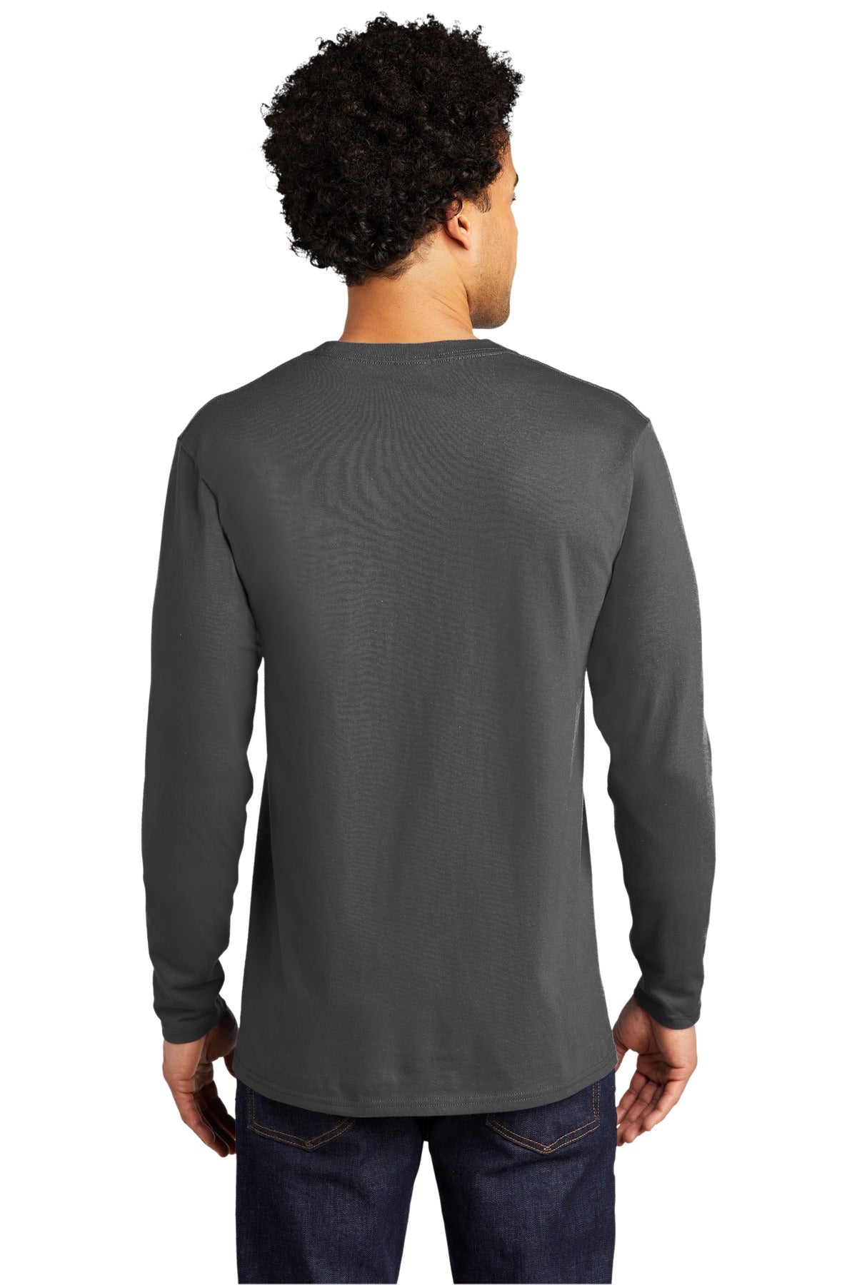 Custom Embroidered Port & Company Long Sleeve Bouncer Tee PC600LS,Coal Grey