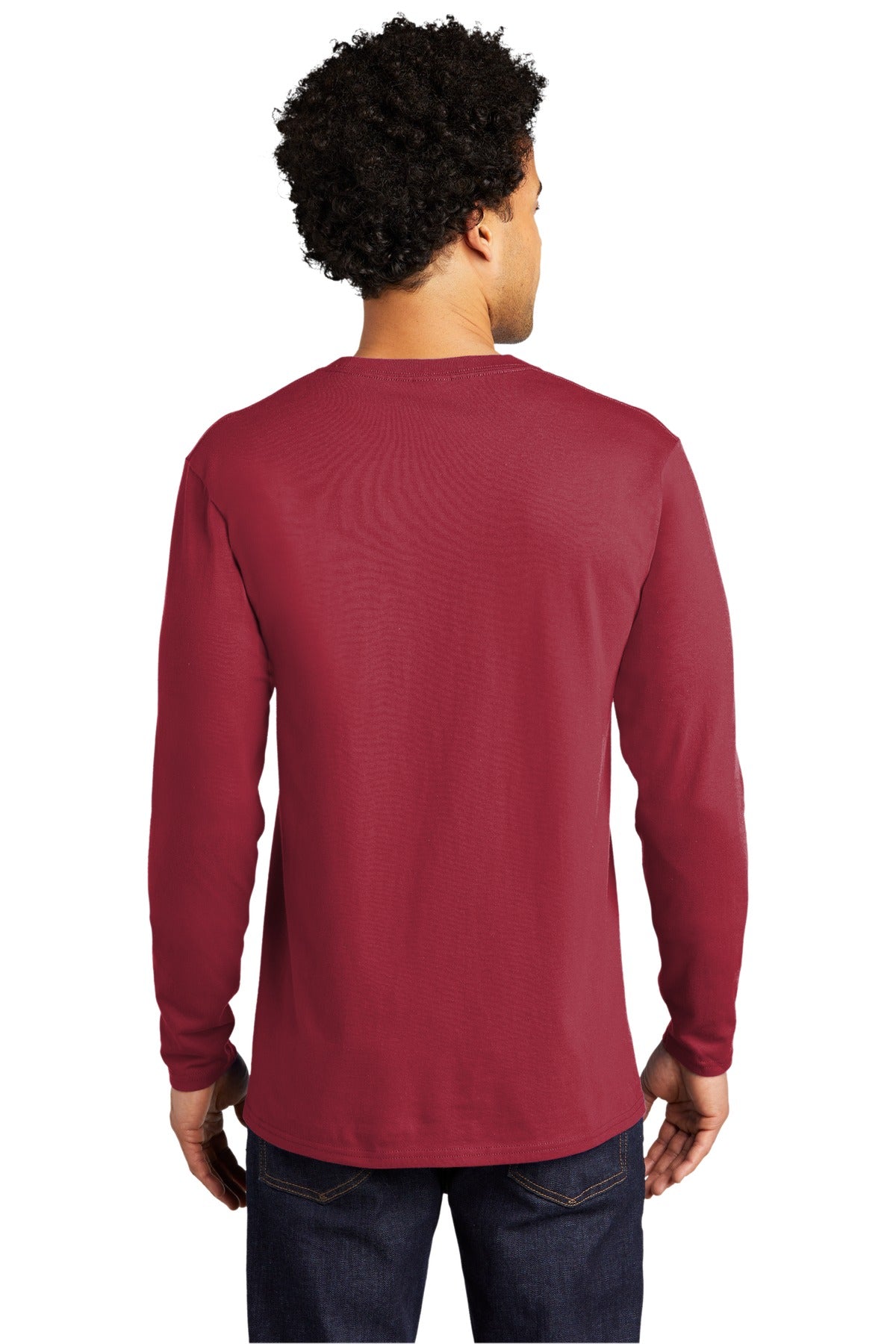 Custom Embroidered Port & Company Long Sleeve Bouncer Tee PC600LS,Rich Red
