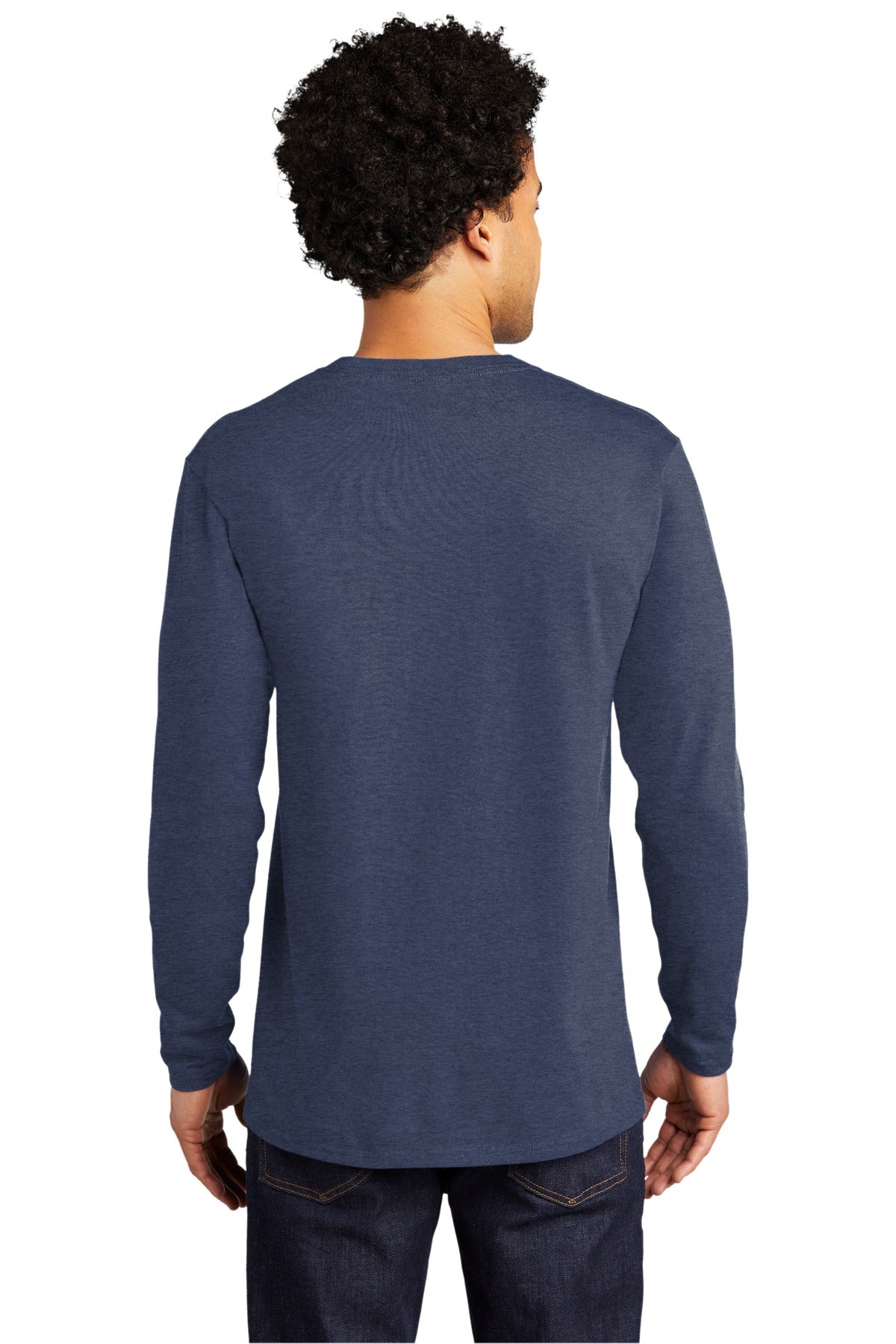 Custom Embroidered Port & Company Long Sleeve Bouncer Tee PC600LS,Team Navy Heather