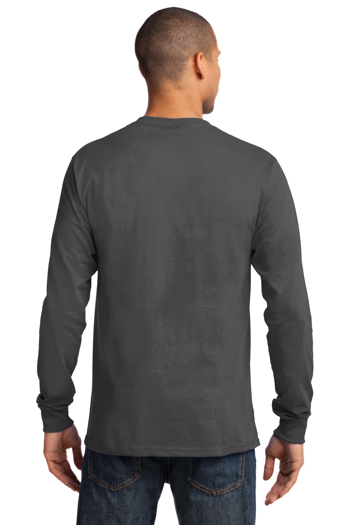 Custom Embroidered Port & Company - Tall Long Sleeve Essential Tee. PC61LST,Charcoal