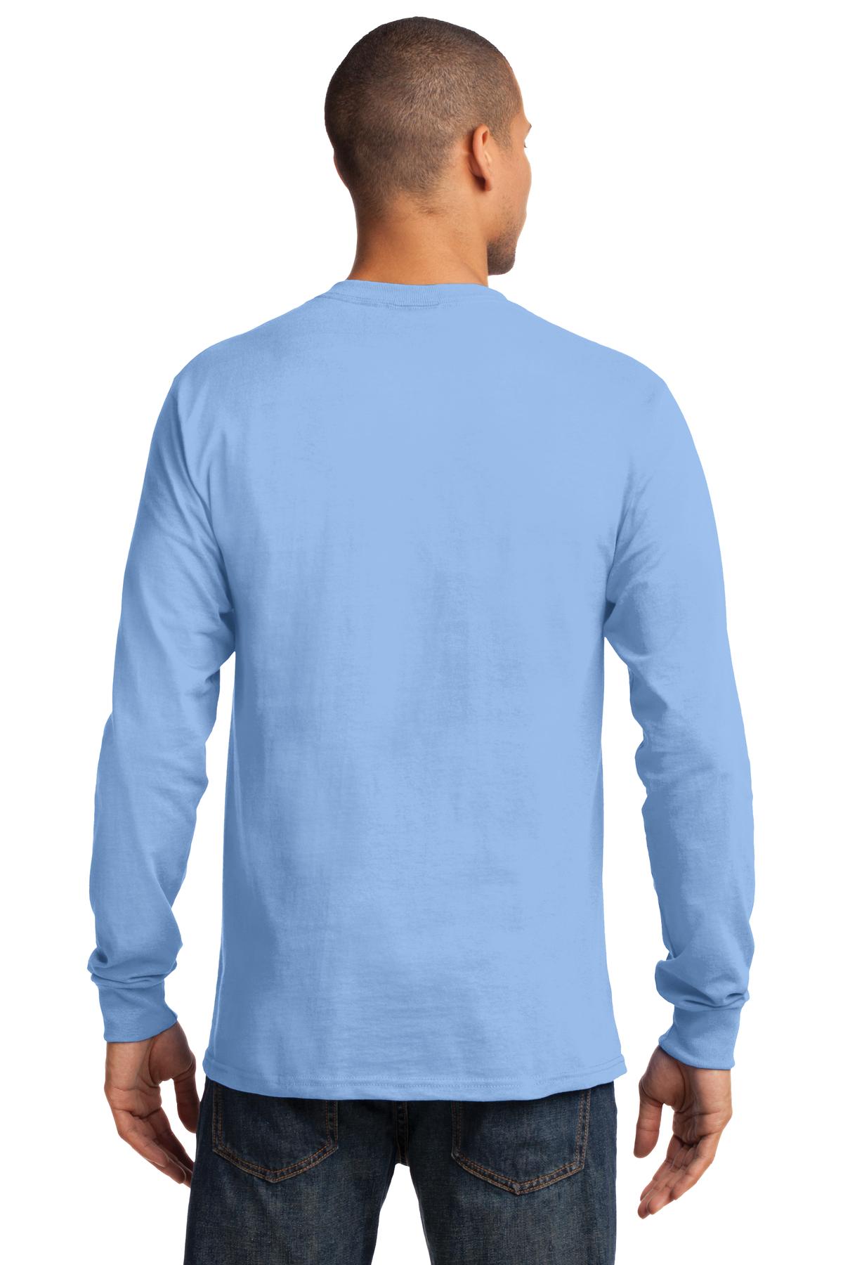 Custom Embroidered Port & Company - Tall Long Sleeve Essential Tee. PC61LST,Light Blue