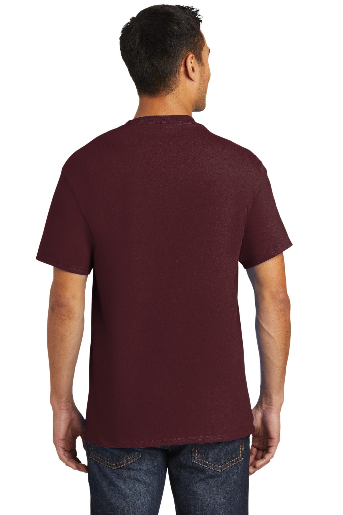Custom Embroidered Port & Company - Tall Essential Pocket Tee. PC61PT,Athletic Maroon