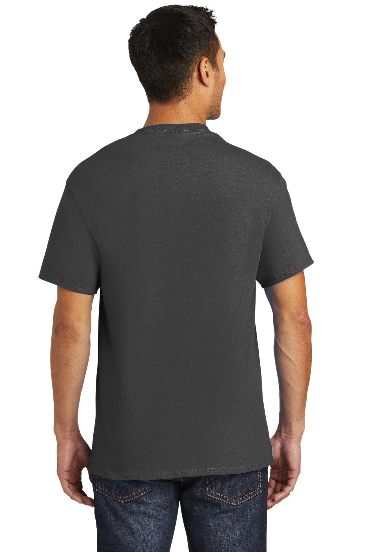 Custom Embroidered Port & Company - Tall Essential Pocket Tee. PC61PT,Charcoal