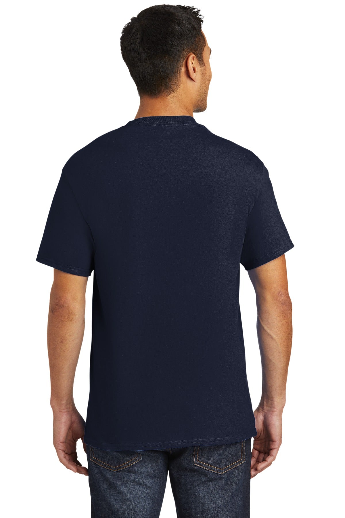 Custom Embroidered Port & Company - Tall Essential Pocket Tee. PC61PT,Deep Navy