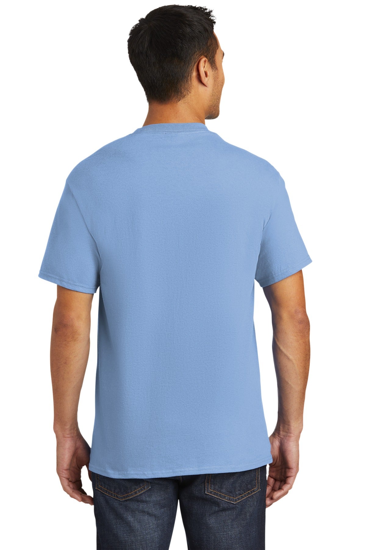 Custom Embroidered Port & Company - Tall Essential Pocket Tee. PC61PT,Light Blue