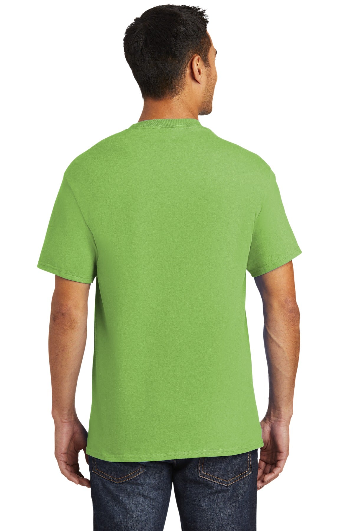 Custom Embroidered Port & Company - Tall Essential Pocket Tee. PC61PT,Lime