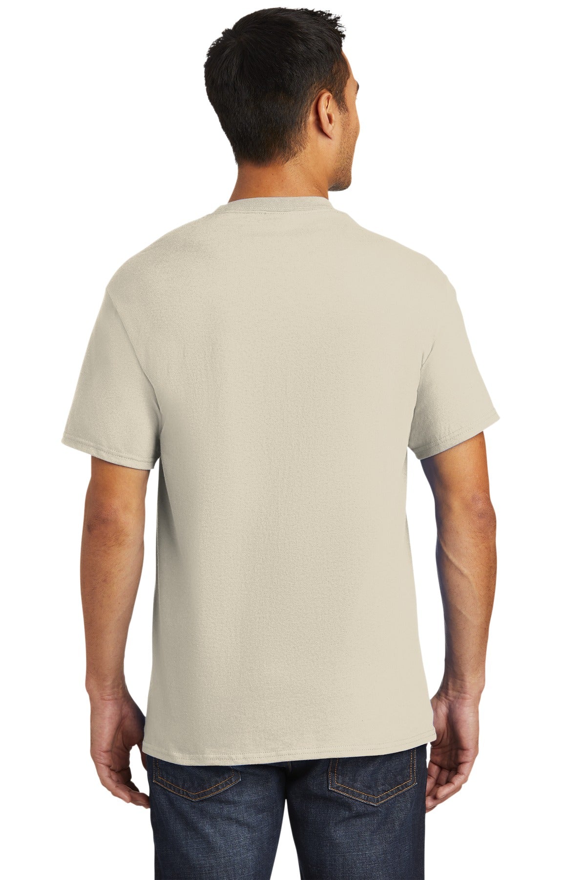 Custom Embroidered Port & Company - Tall Essential Pocket Tee. PC61PT,Natural