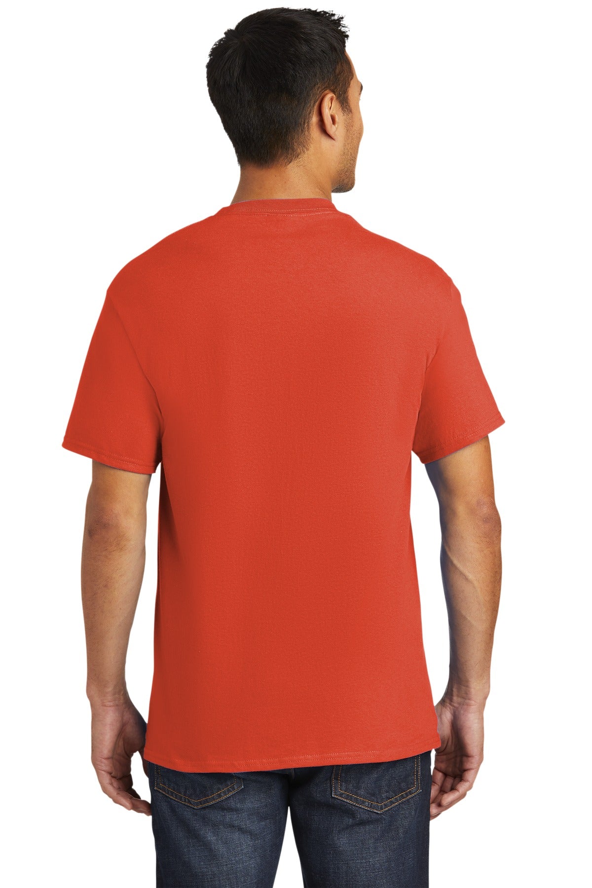Custom Embroidered Port & Company - Tall Essential Pocket Tee. PC61PT,Orange