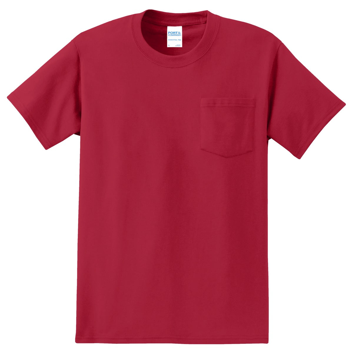 Port & Company Essential Pocket Tee. PC61P Red