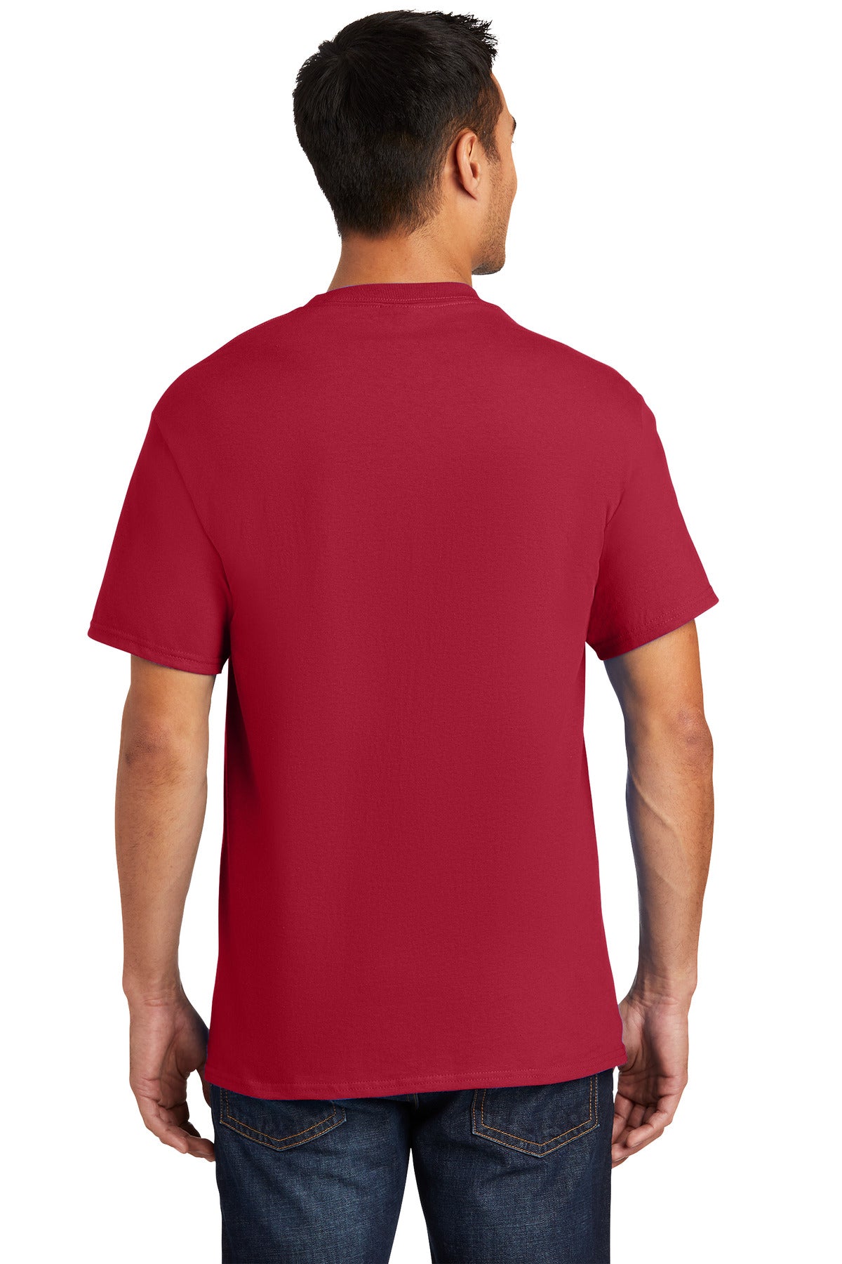 Custom Embroidered Port & Company Essential Pocket Tee. PC61P,Red