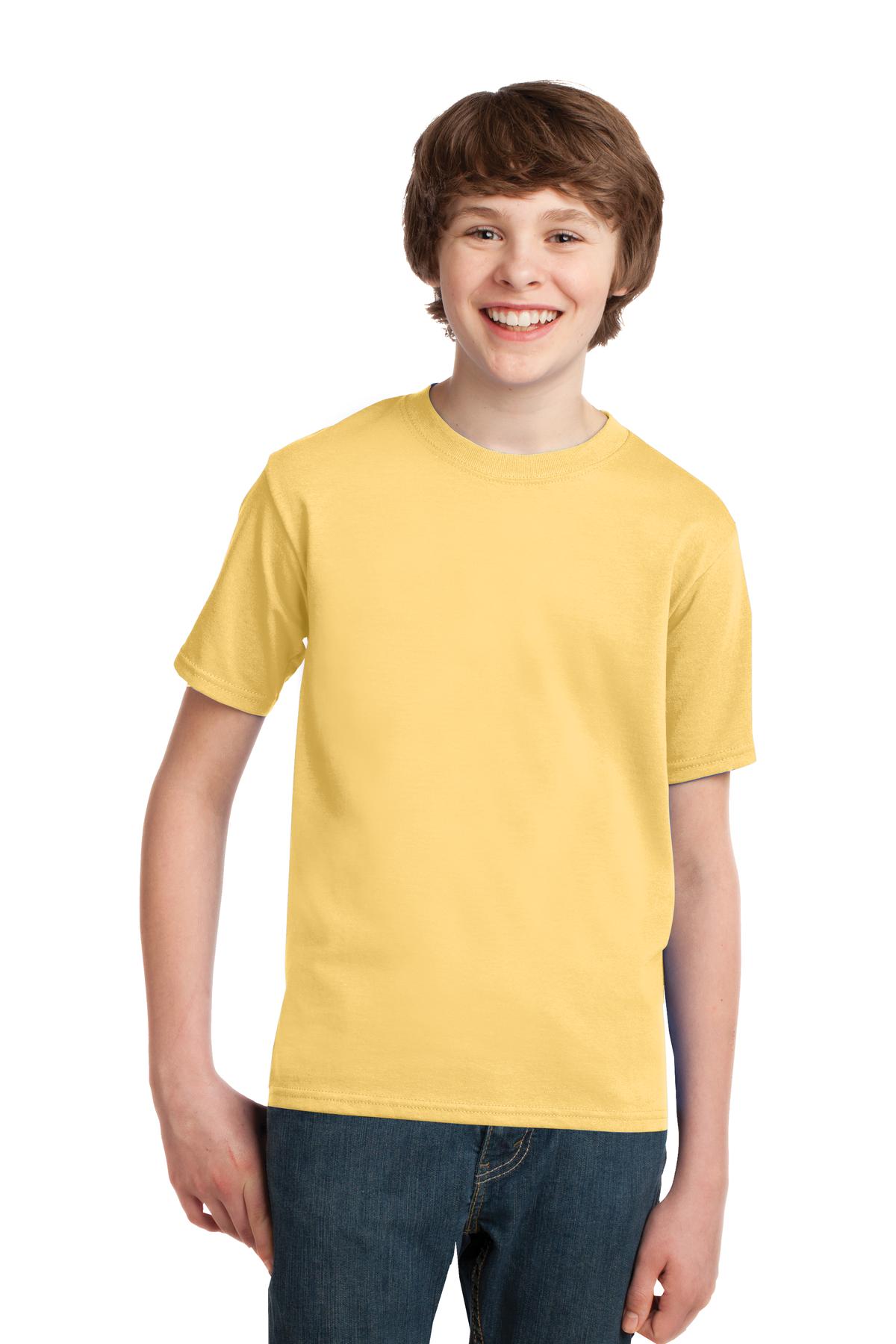 Port & Company Youth Essential Tee. PC61Y Daffodil Yellow