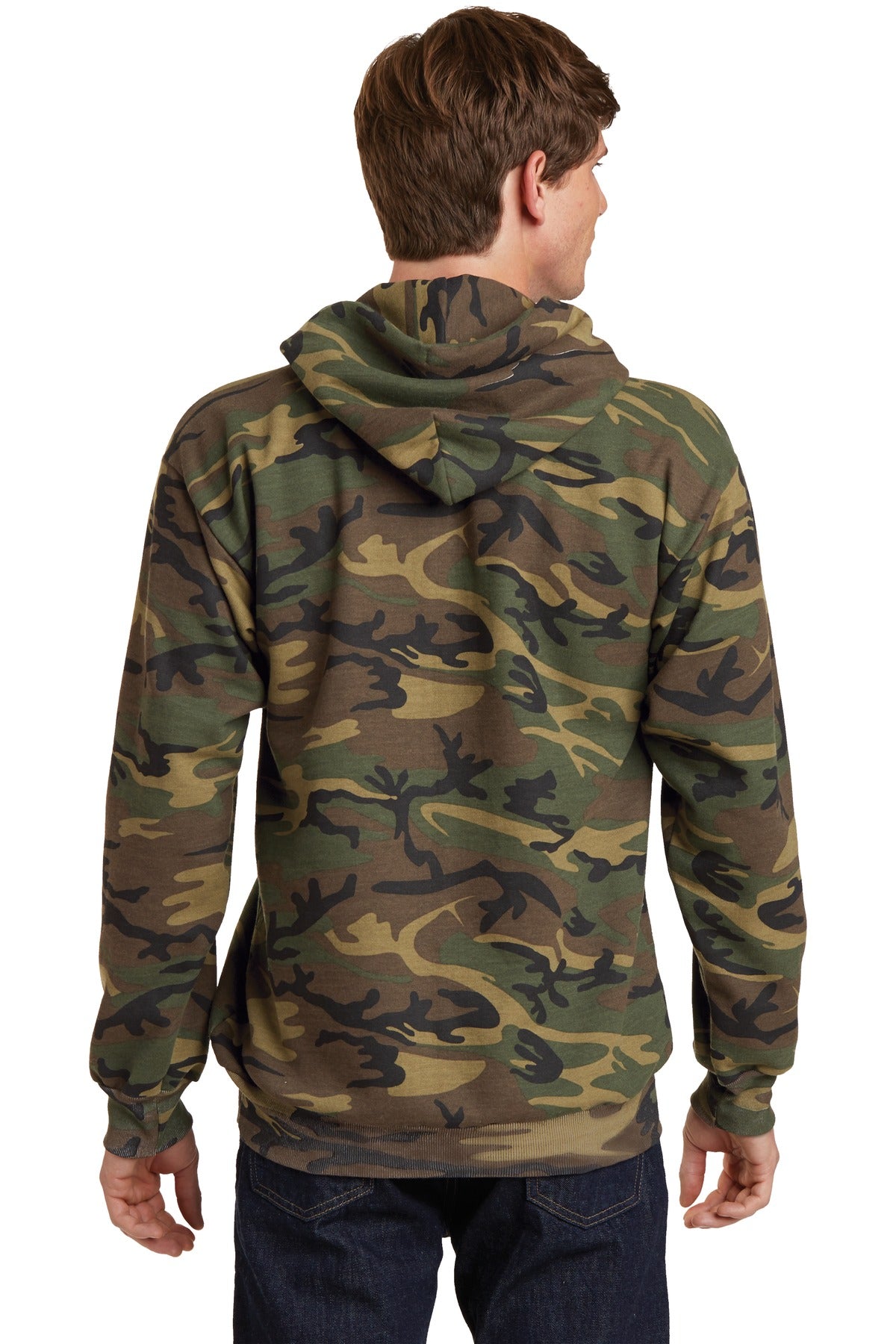 Custom Embroidered Port & Company Core Fleece Camo Pullover Hooded Sweatshirt. PC78HC,Military Camo