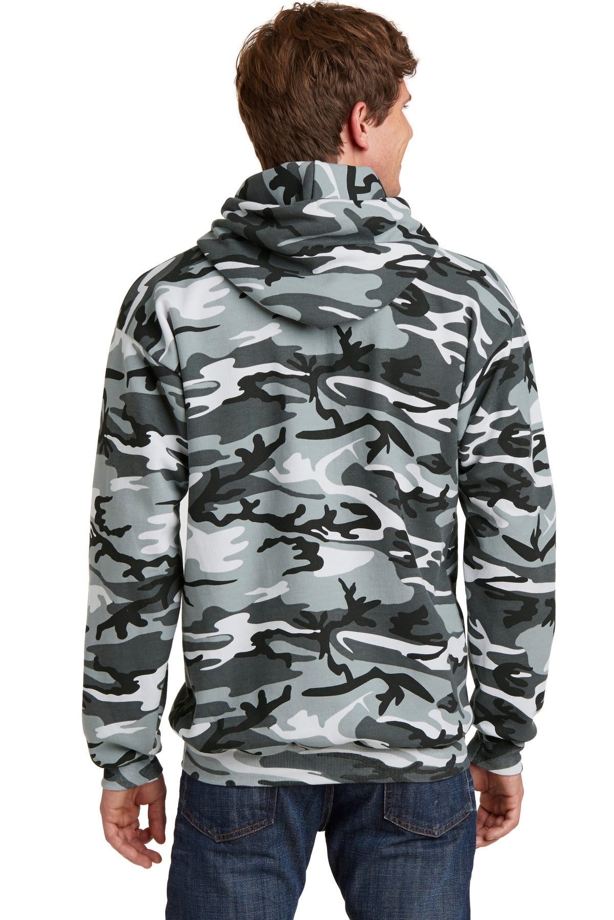 Custom Embroidered Port & Company Core Fleece Camo Pullover Hooded Sweatshirt. PC78HC,Winter Camo