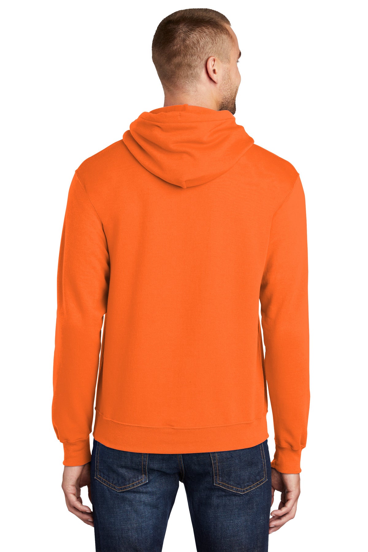 Custom Embroidered Port & Company Tall Core Fleece Pullover Hooded Sweatshirt PC78HT,S. Orange