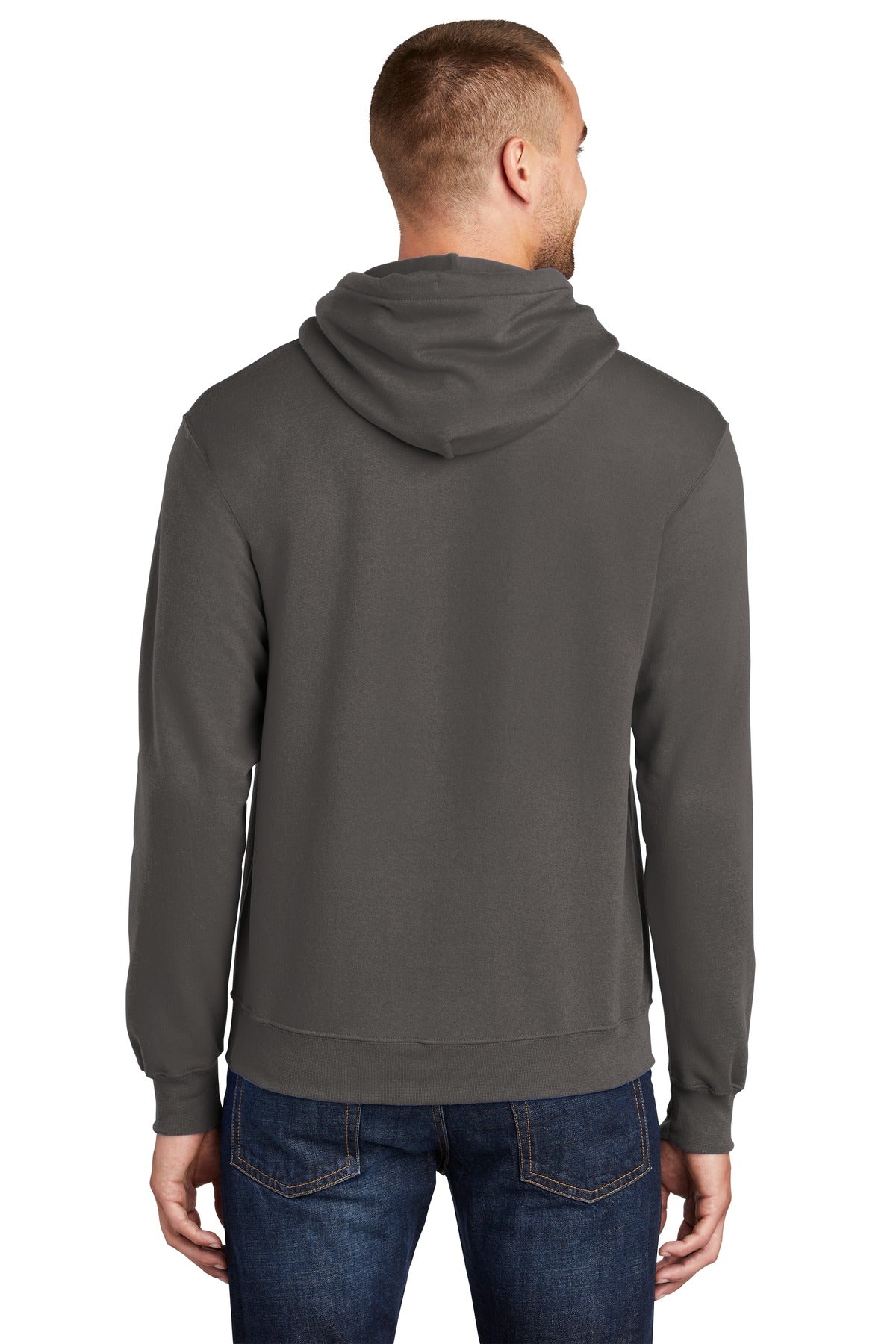 Custom Embroidered Port & Company Tall Core Fleece Pullover Hooded Sweatshirt PC78HT,Charcoal