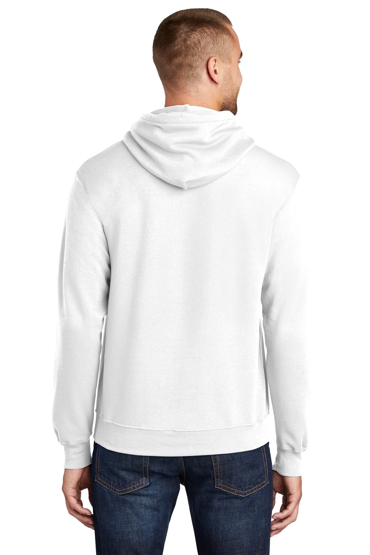 Custom Embroidered Port & Company Tall Core Fleece Pullover Hooded Sweatshirt PC78HT,White