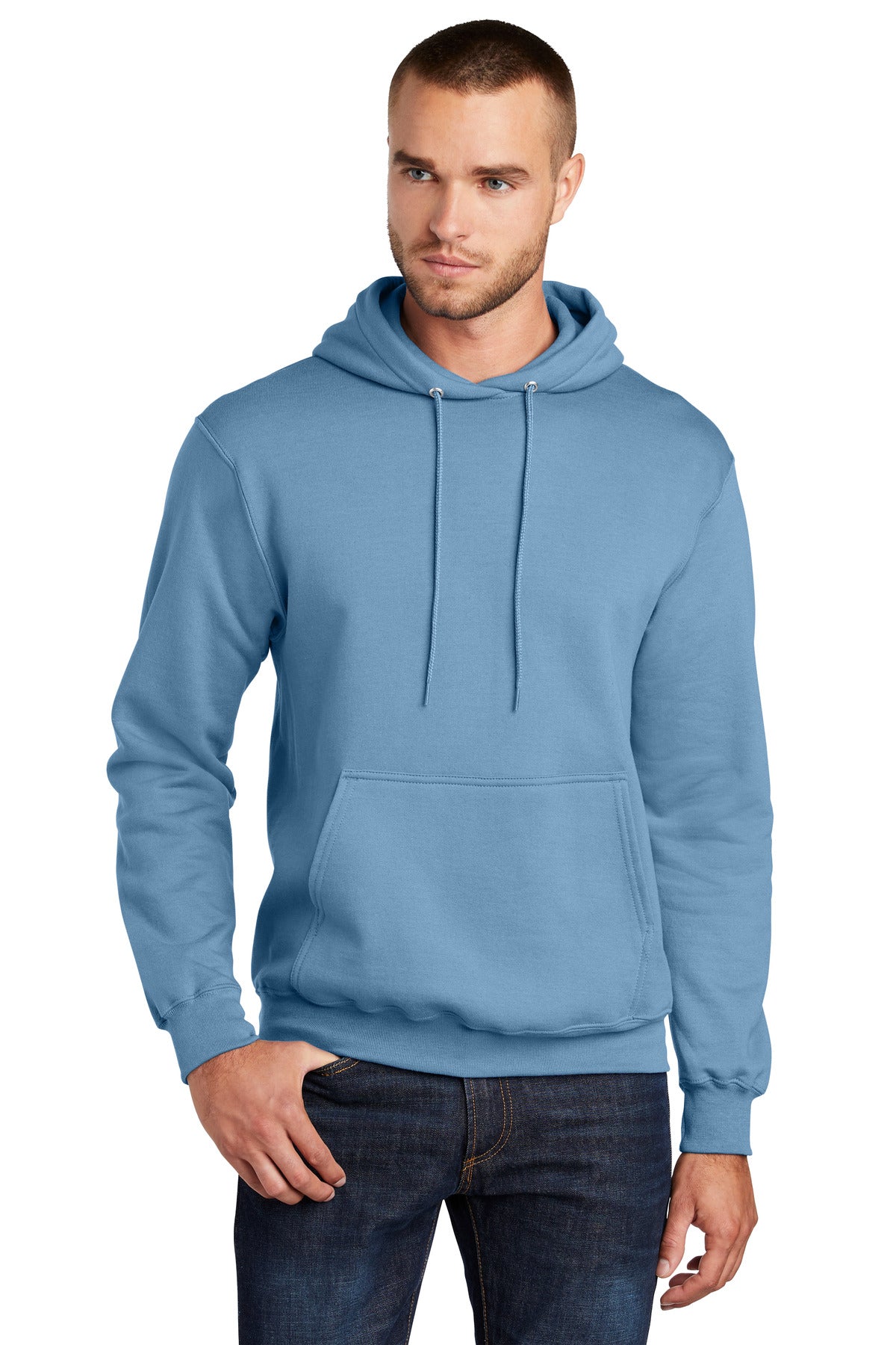 Port & Company - Core Fleece Pullover Hooded Sweatshirt. PC78H Tundra Blue
