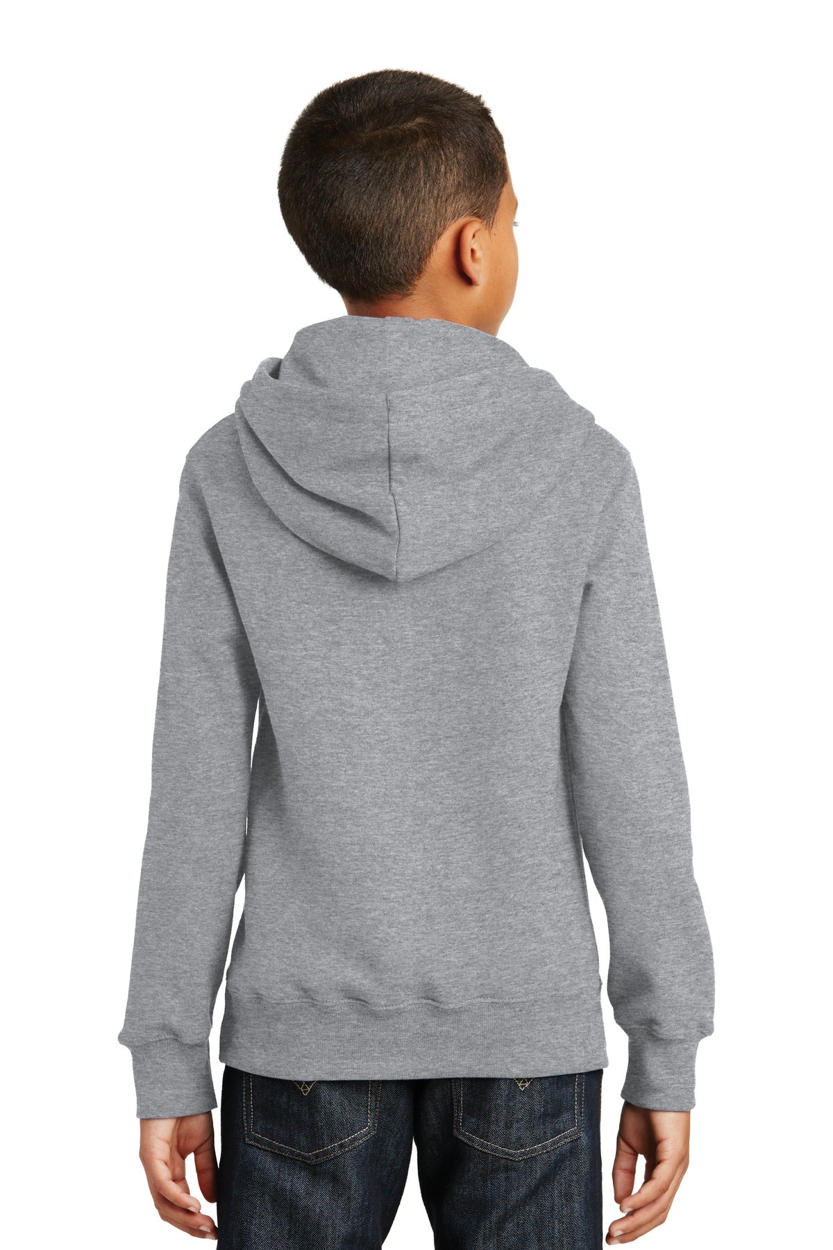 Custom Embroidered Port & Company Youth Fan Favorite Fleece Pullover Hooded Sweatshirt. PC850YH,Athletic Heather