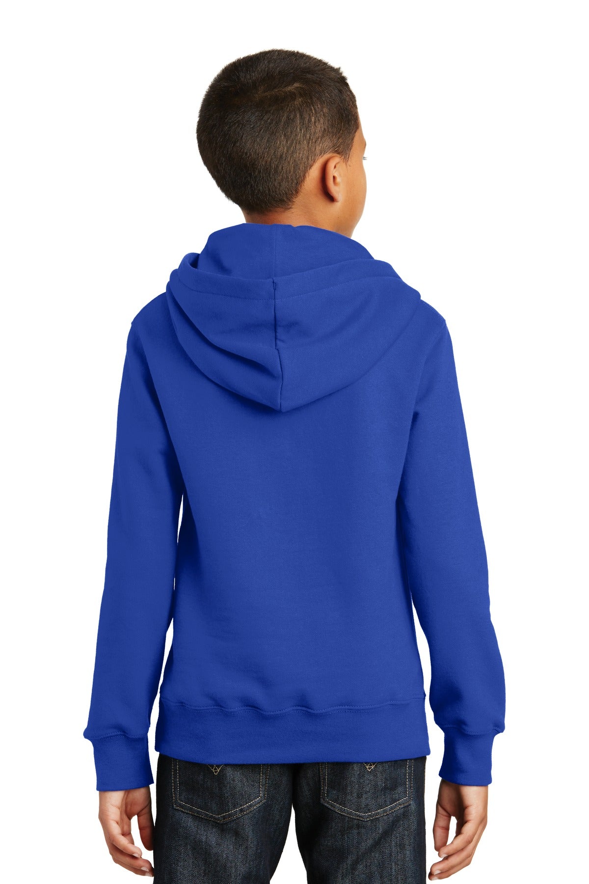 Custom Embroidered Port & Company Youth Fan Favorite Fleece Pullover Hooded Sweatshirt. PC850YH,True Royal