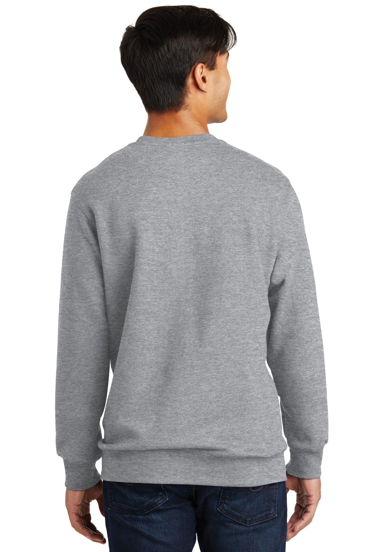 Custom Embroidered Port & Company Fan Favorite Fleece Crewneck Sweatshirt. PC850,Athletic Heather