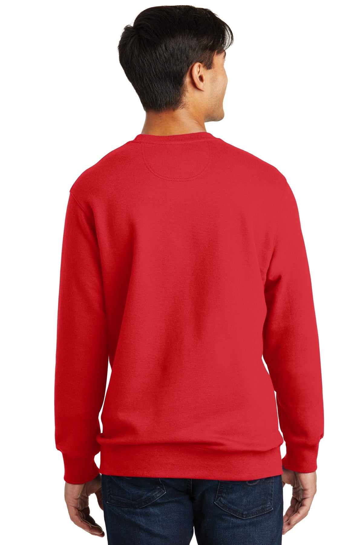 Custom Embroidered Port & Company Fan Favorite Fleece Crewneck Sweatshirt. PC850,Bright Red