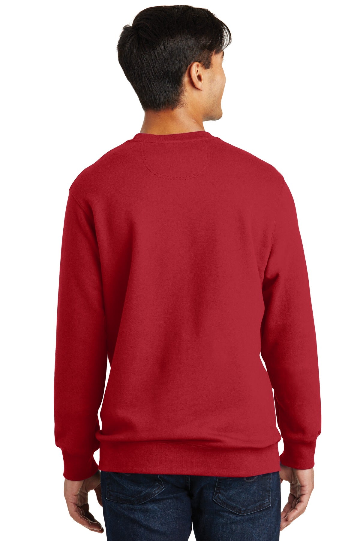 Custom Embroidered Port & Company Fan Favorite Fleece Crewneck Sweatshirt. PC850,Team Cardinal