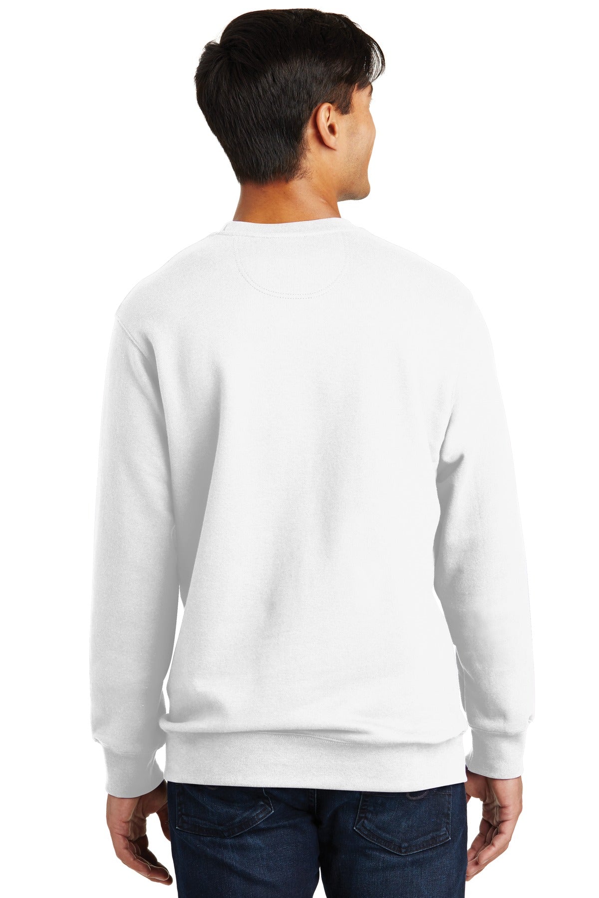 Custom Embroidered Port & Company Fan Favorite Fleece Crewneck Sweatshirt. PC850,White