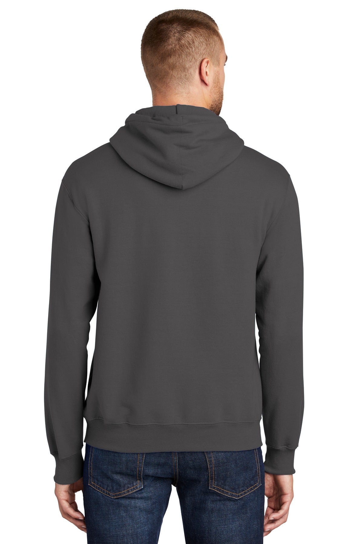 Custom Embroidered Port & Company Tall Essential Fleece Pullover Hooded Sweatshirt. PC90HT,Charcoal