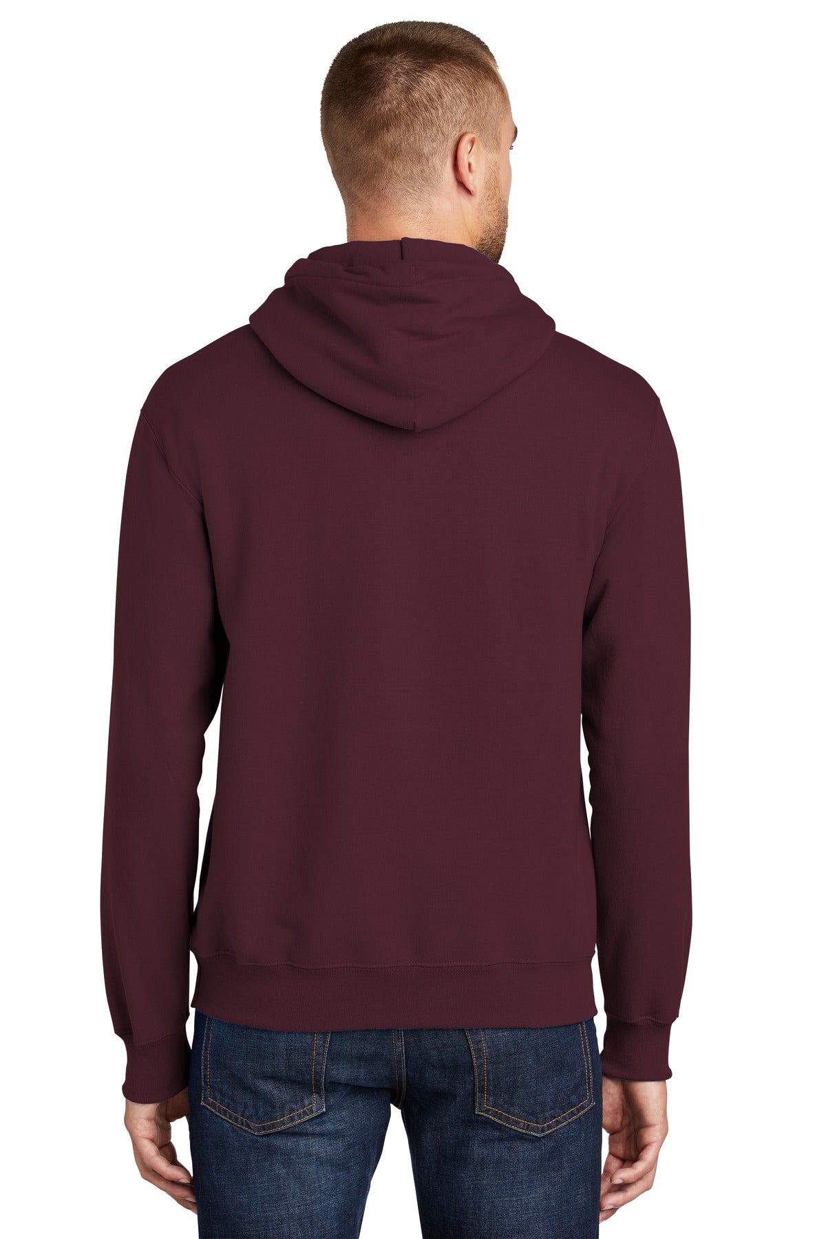 Custom Embroidered Port & Company Tall Essential Fleece Pullover Hooded Sweatshirt. PC90HT,Maroon