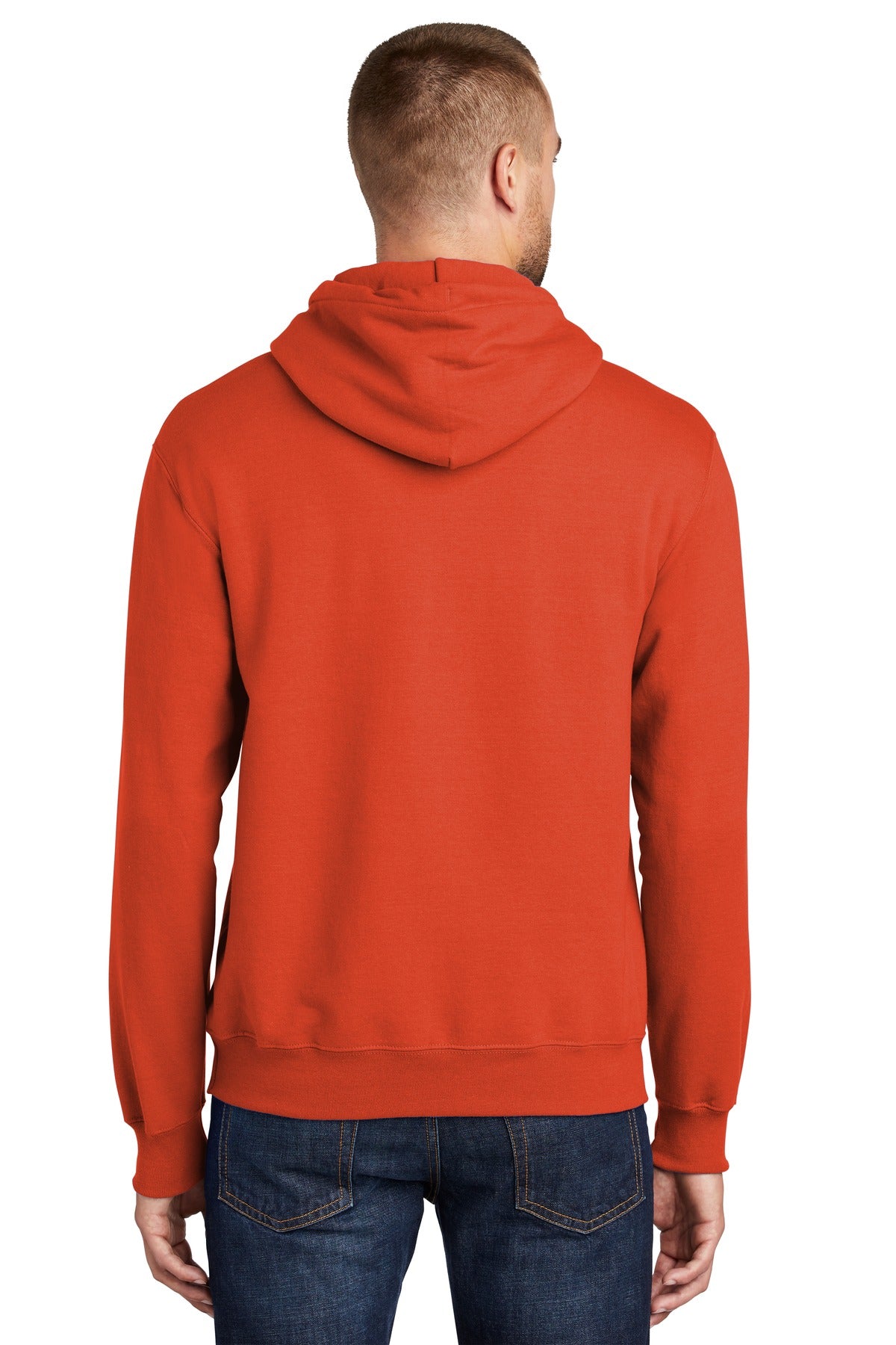Custom Embroidered Port & Company Tall Essential Fleece Pullover Hooded Sweatshirt. PC90HT,Orange