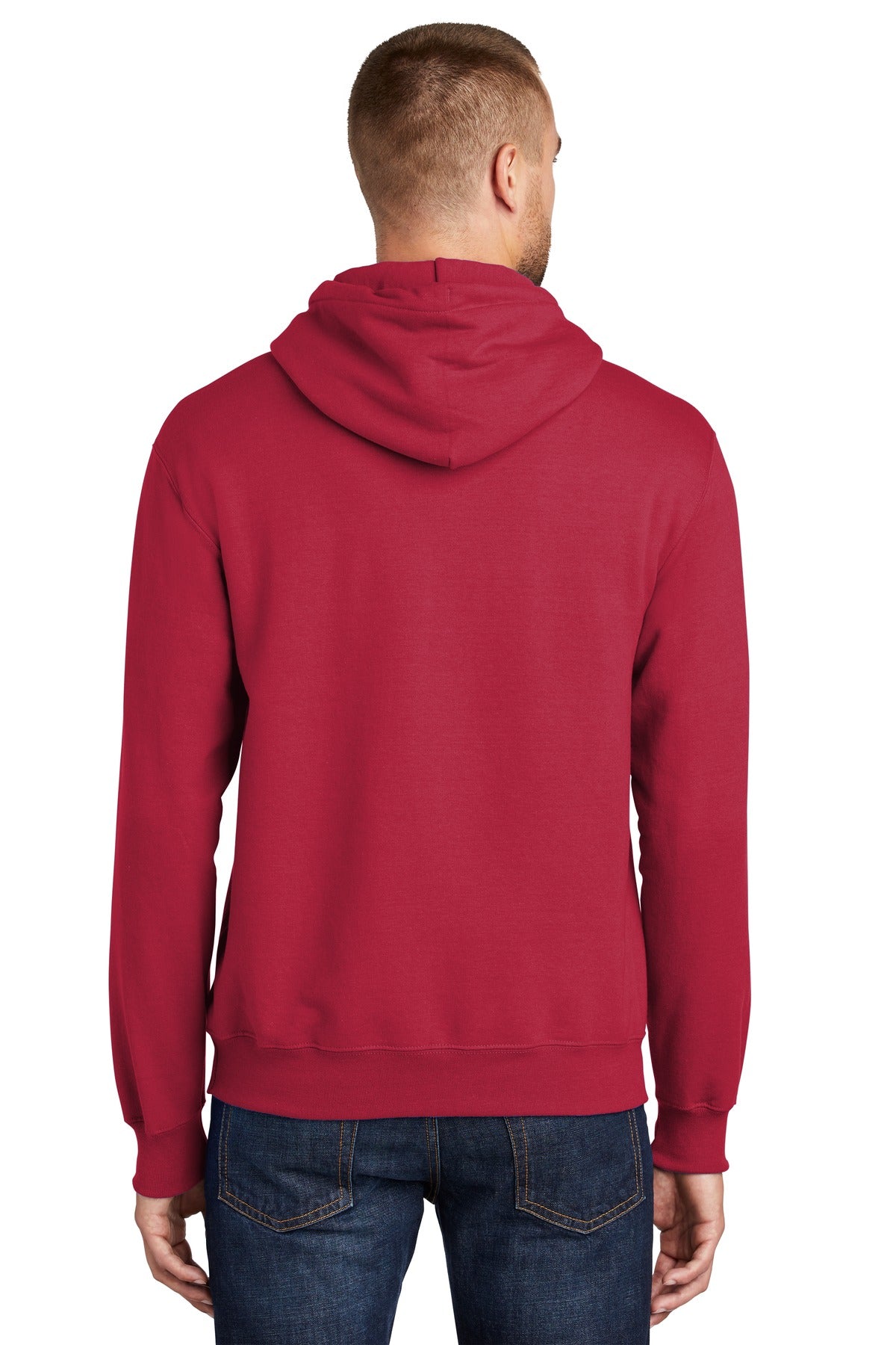 Custom Embroidered Port & Company Tall Essential Fleece Pullover Hooded Sweatshirt. PC90HT,Red