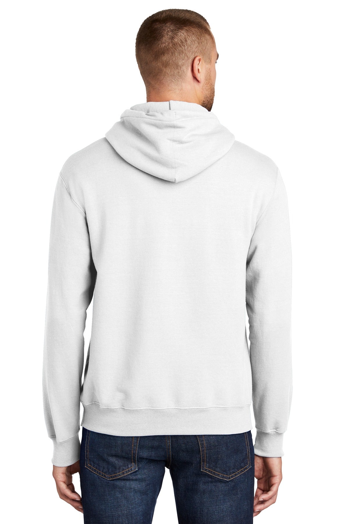 Custom Embroidered Port & Company Tall Essential Fleece Pullover Hooded Sweatshirt. PC90HT,White