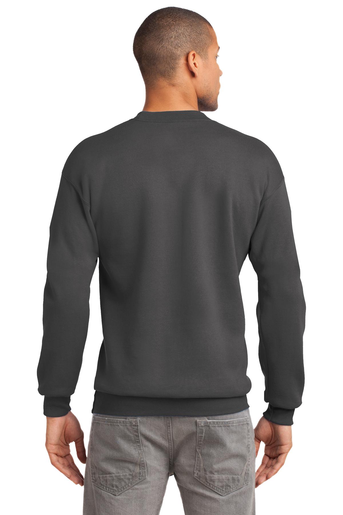 Custom Embroidered Port & Company Tall Essential Fleece Crewneck Sweatshirt. PC90T,Charcoal