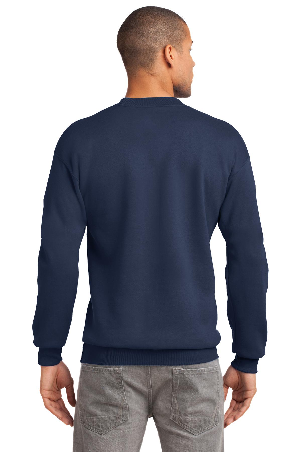 Custom Embroidered Port & Company Tall Essential Fleece Crewneck Sweatshirt. PC90T,Navy