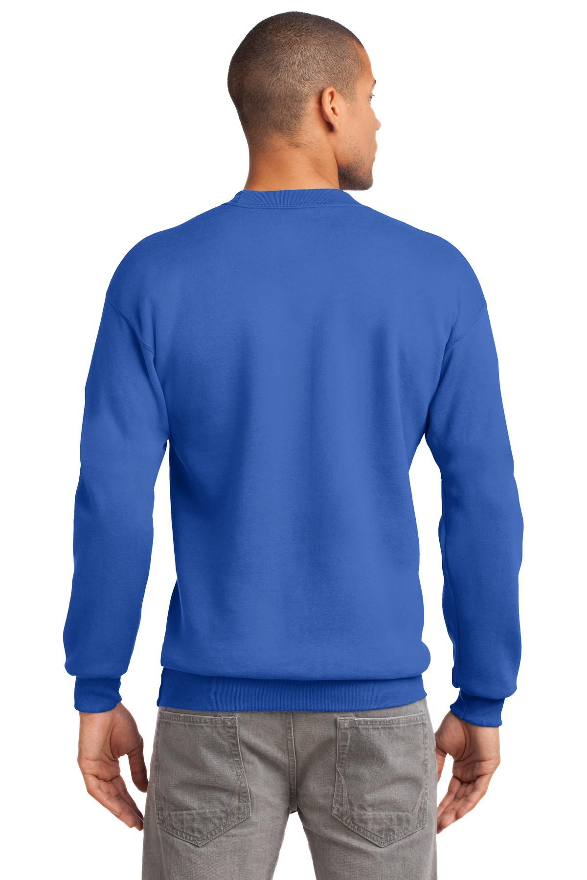 Custom Embroidered Port & Company Tall Essential Fleece Crewneck Sweatshirt. PC90T,Royal