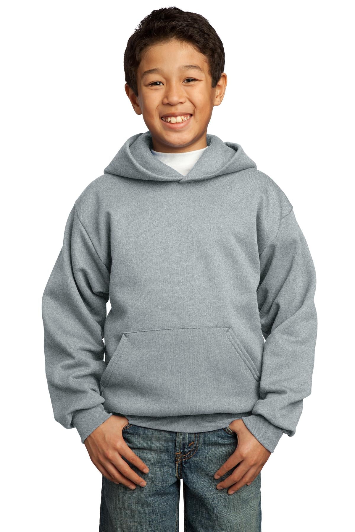 Port & Company - Youth Core Fleece Pullover Hooded Sweatshirt. PC90YH Athletic Heather