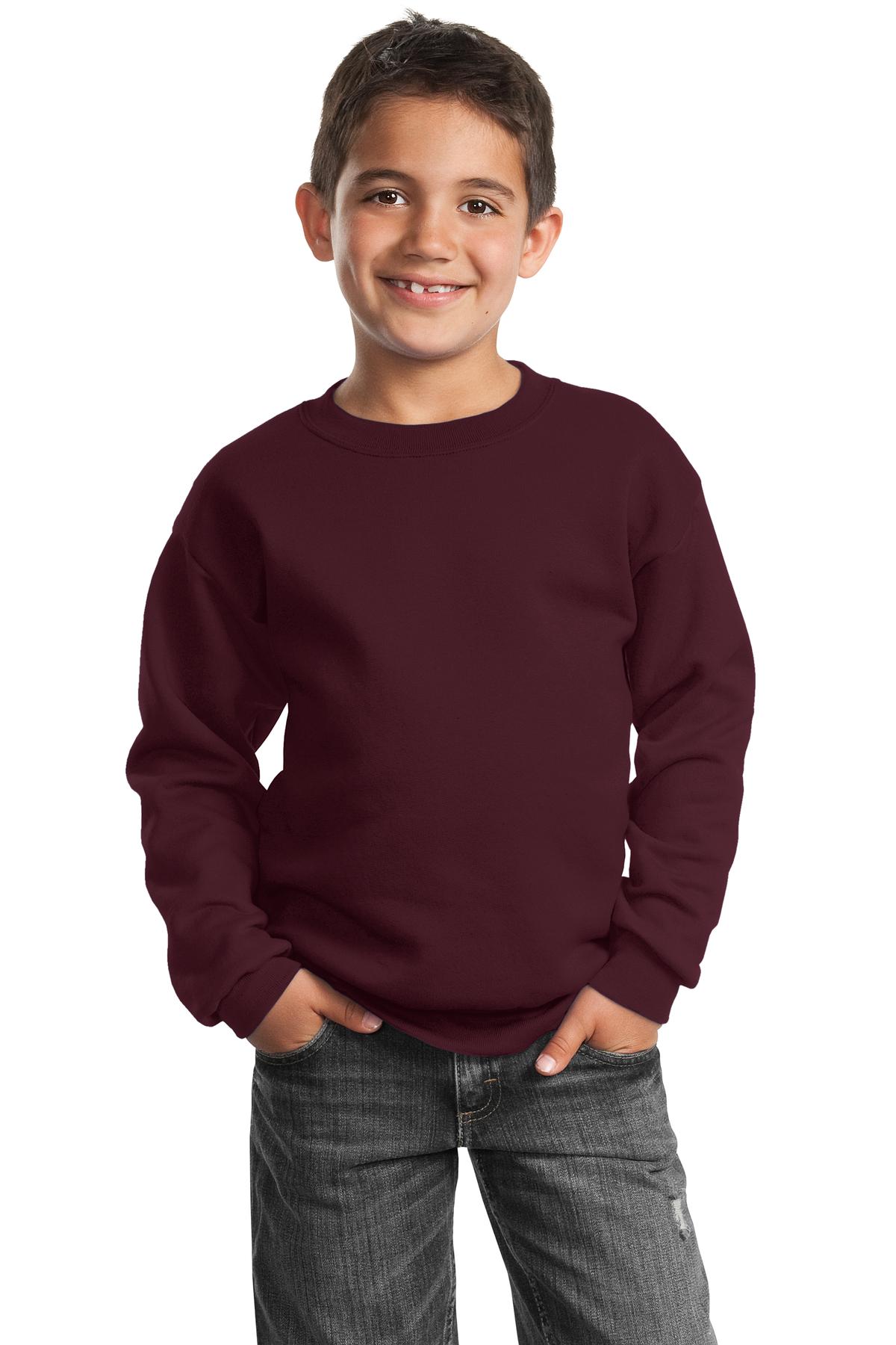 Port & Company Youth Core Fleece Crewneck Sweatshirt. PC90Y
